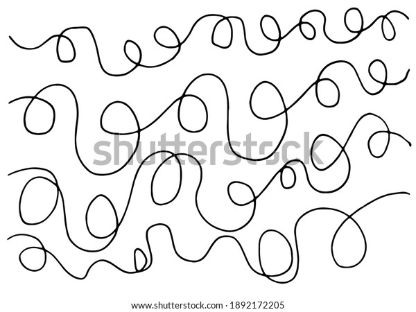 Abstract\
curved black long lines on a white background. a set of isolated\
vector elements swirling lines drawn by\
hand