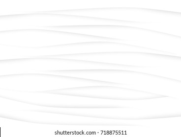abstract curved blank paper white and gray tone vector background, wave overlapping with shadow modern concept