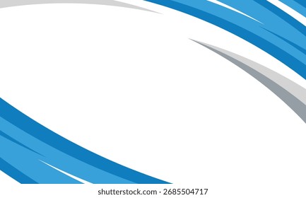 Abstrakter, gekrümmter, blauer Linienrand, leerer Hintergrund