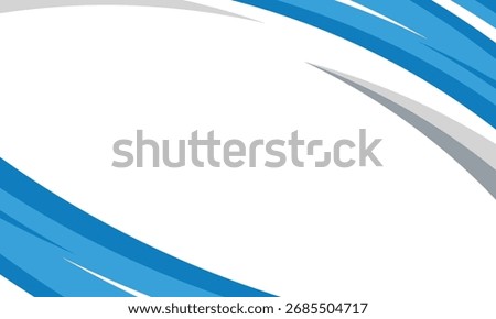 Abstract curved blue line border blank background