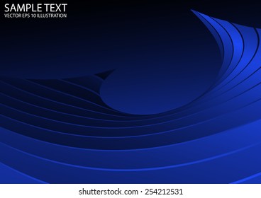 Abstract curved  blue vector background template - Vector abstract blue background  illustrationAbstract curved blue vector background template - Vector abstract blue background illustration
