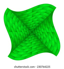 Abstract curved chequered background in shades of green