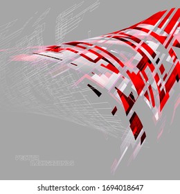 Abstract curved colors motion geometry concepts on a gray vector wallpaper backgrounds