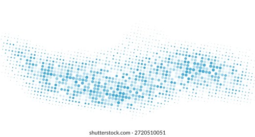 Abstractas superficie de puntos curvada con efecto semitono por cuadrados Pequeños azul y turquesa