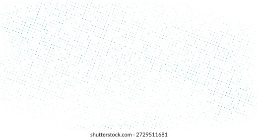 Superfície curva pontilhada abstrata com efeito de meio-tom por quadrados pequenos azuis e turquesa. Padrão de gráfico vetorial