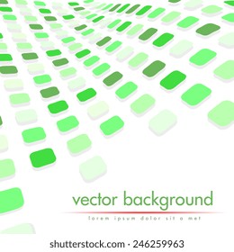 Abstract curved floor with green tiles
