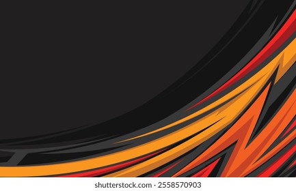 Abstract curved geometric lines racing background for car wrap sticker