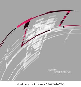 Movimiento de geometría curva abstracta en fondos de fondo de papel tapiz vectorial gris