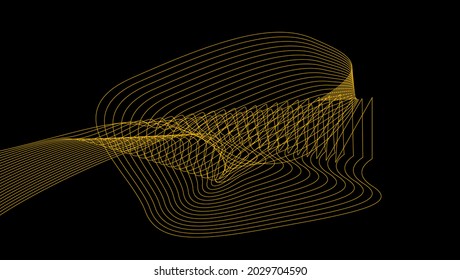 Abstrakte gebogene Linien. Vektor, dunkler Hintergrund