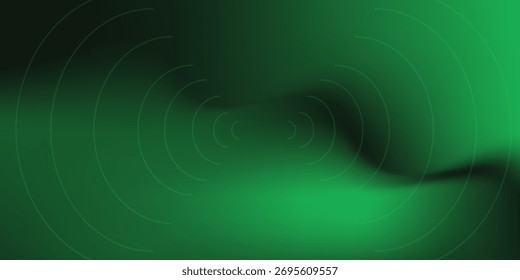 Abstract curved green shape on green background with copy space for text. Luxury design style. Vector illustration