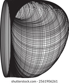 Abstract Curved Grid Pattern: Black and White Geometric Design