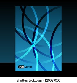 Abstract Curved Line Background – Blue and Black Overlapping Waves on Gradient Surface with EPS10 Label. A digital abstract design featuring a series of curved, overlapping lines in varying shades of blue and black, set against a gradient blue background. The lines weave and intersect to create a dynamic and visually engaging pattern. The bottom left corner includes the label “EPS10 VECTOR,” indicating the editable format. This sleek and modern composition is ideal for use in posters, digital media, UI backgrounds, branding visuals, and editorial layouts. Suitable for both commercial and editorial use across print and digital platforms.