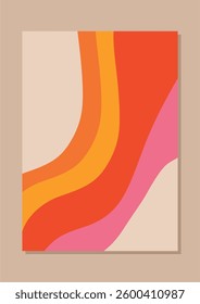 Abstract curved line background with classic color. Retro abstract decoration.