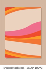 Abstract curved line background with classic color. Retro abstract decoration.