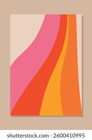 Abstract curved line background with classic color. Retro abstract decoration.