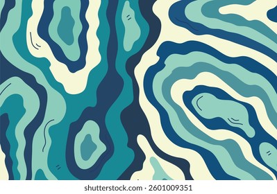 Abstract curved line background in green, white, gray and blue. Abstract pattern texture with wavy lines.