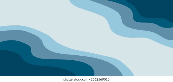 Abstract curved line in blue shades.