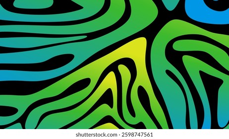 Abstract curved lines background green, yellow Abstract wave line pattern texture