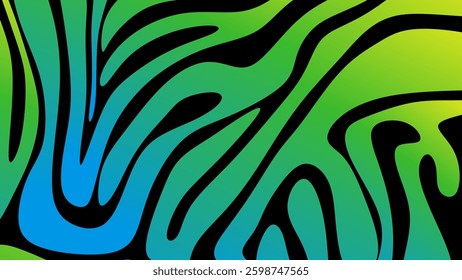 Abstract curved lines background green, yellow Abstract wave line pattern texture