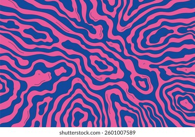 Abstract curved lines background in purple and blue. Abstract pattern texture with wavy lines.