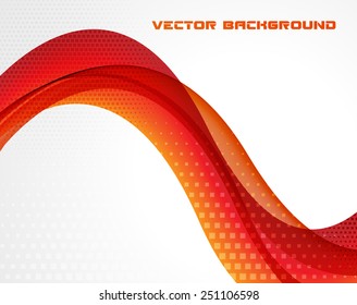 Abstract curved lines background. Vector bright layers