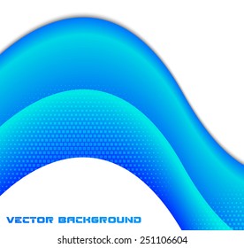 Abstract curved lines background. Vector bright layers