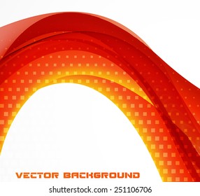 Abstract curved lines background. Vector bright layers