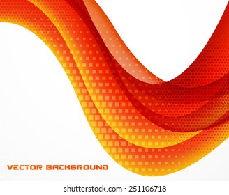 Abstract curved lines background. Vector bright layers