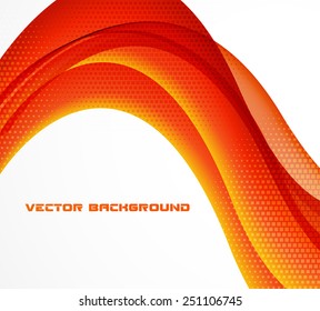 Abstract curved lines background. Vector bright layers