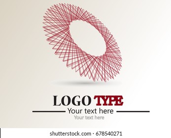 Abstract curved lines. Business logo element. Vector background