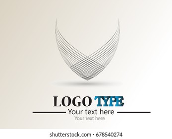 Abstract curved lines. Business logo element. Vector background