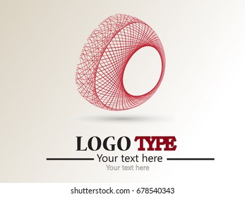 Abstract curved lines. Business logo element. Vector background