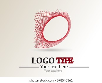 Abstract curved lines. Business logo element. Vector background