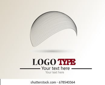 Abstract curved lines. Business logo element. Vector background