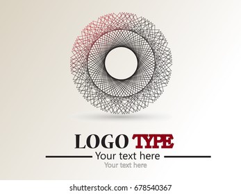 Abstract curved lines. Business logo element. Vector background