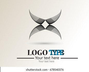 Abstract curved lines. Business logo element. Vector background