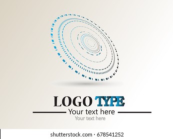 Abstract curved lines. Business logo element. Vector background