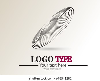 Abstract curved lines. Business logo element. Vector background