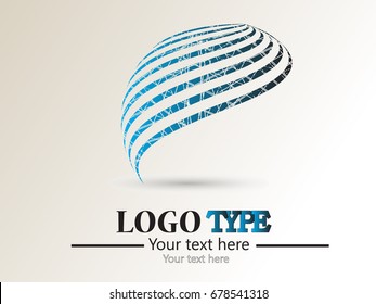 Abstract curved lines. Business logo element. Vector background