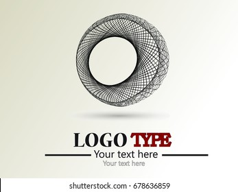 Abstract curved lines. Business logo element. Vector background