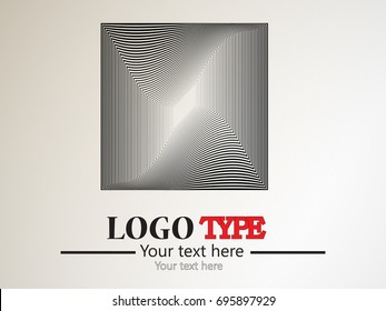 Abstract curved lines. Business logo element. Vector background  
