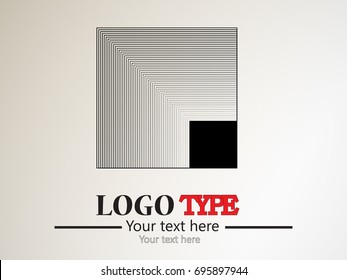 Abstract curved lines. Business logo element. Vector background  
