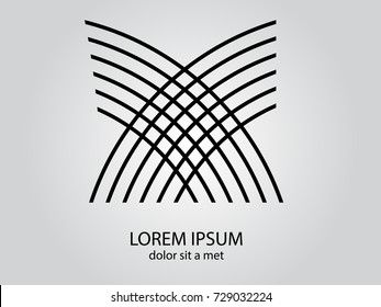 Abstract curved lines. Business logo element. Vector background