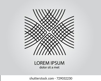 Abstract curved lines. Business logo element. Vector background