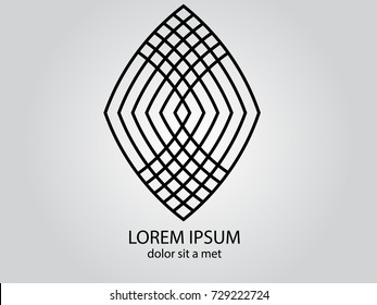 Abstract curved lines. Business logo element. Vector background