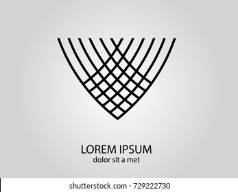 Abstract curved lines. Business logo element. Vector background