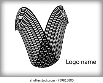 Abstract curved lines. Business logo element. Vector background
