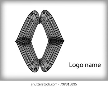 Abstract curved lines. Business logo element. Vector background
