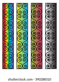 Abstract curved lines color tracery. Vector background 