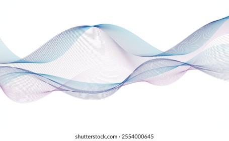 Abstract Curved Lines. Dynamic Flowing Wave Lines Design Element.